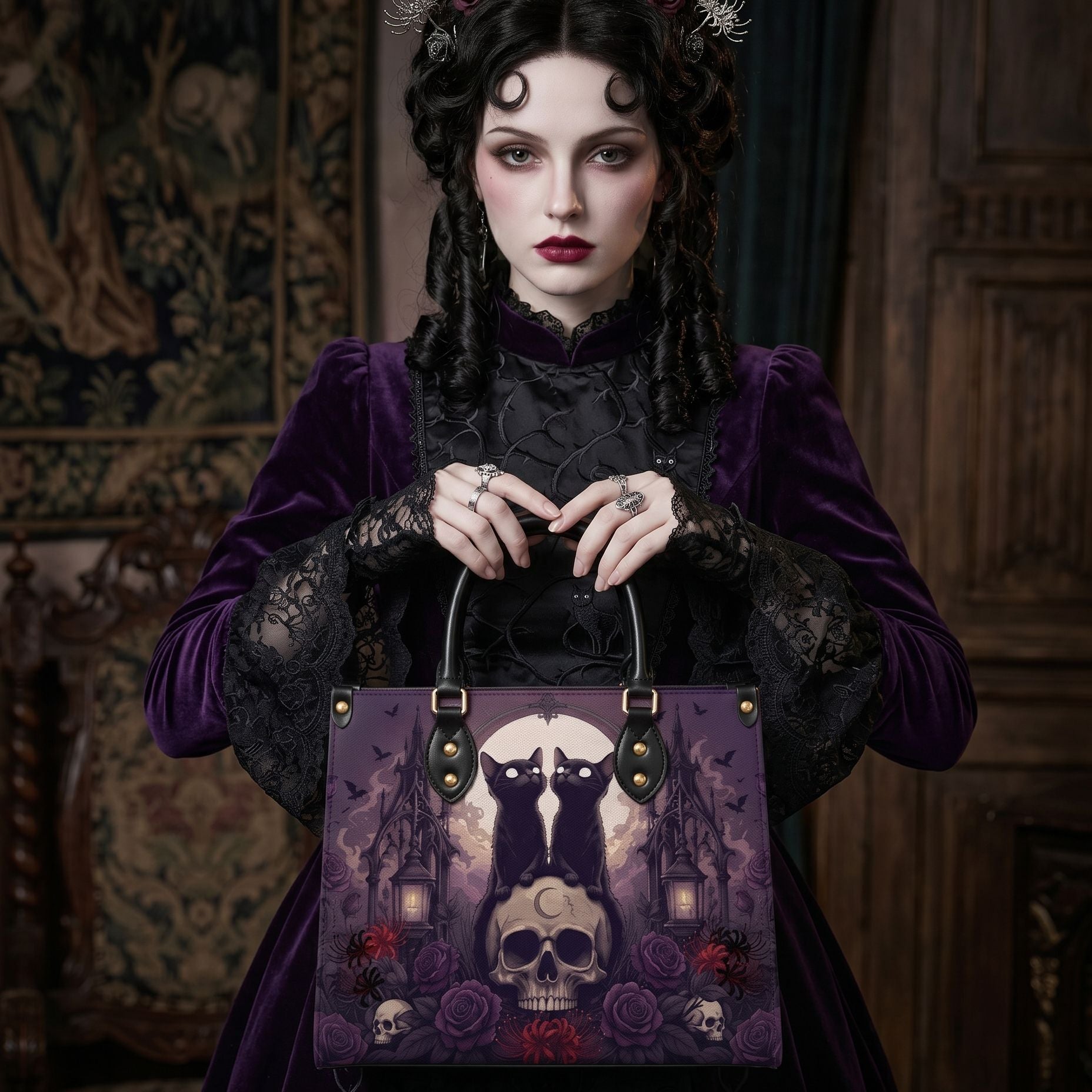 Twin Spirits Luna Leather Handbag