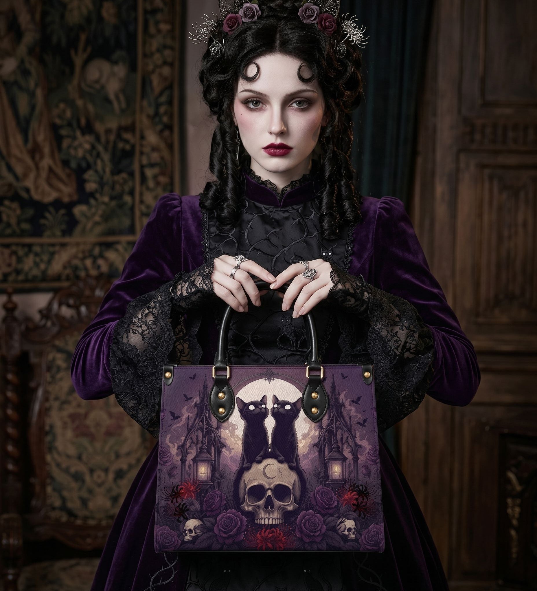 Twin Spirits Luna Leather Handbag