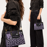 Lilac Spots Leather Handbag