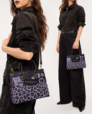 Lilac Spots Leather Handbag