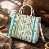 Turquoise Weave Leather Handbag