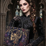 Bone Art Leather Handbag