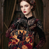 Bastet Bloom Leather Handbag