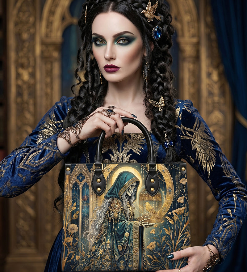 Gilded Reaper  Leather Handbag