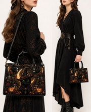 Ebon Feline Leather Handbag