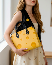Cheese Bubbly Leather Handbag