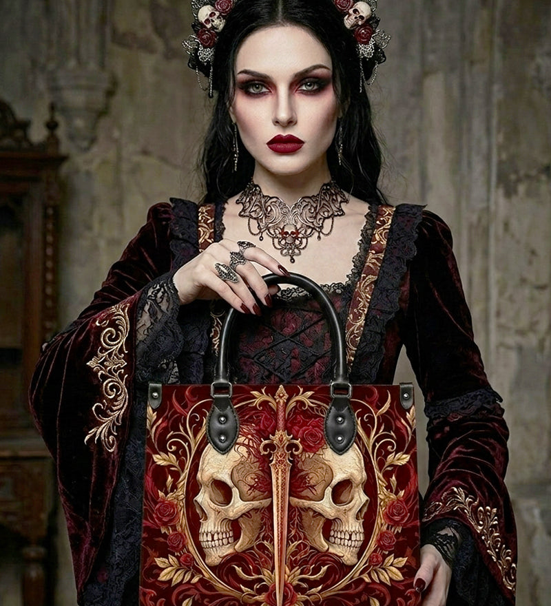 Crimson Arbiter Leather Handbag