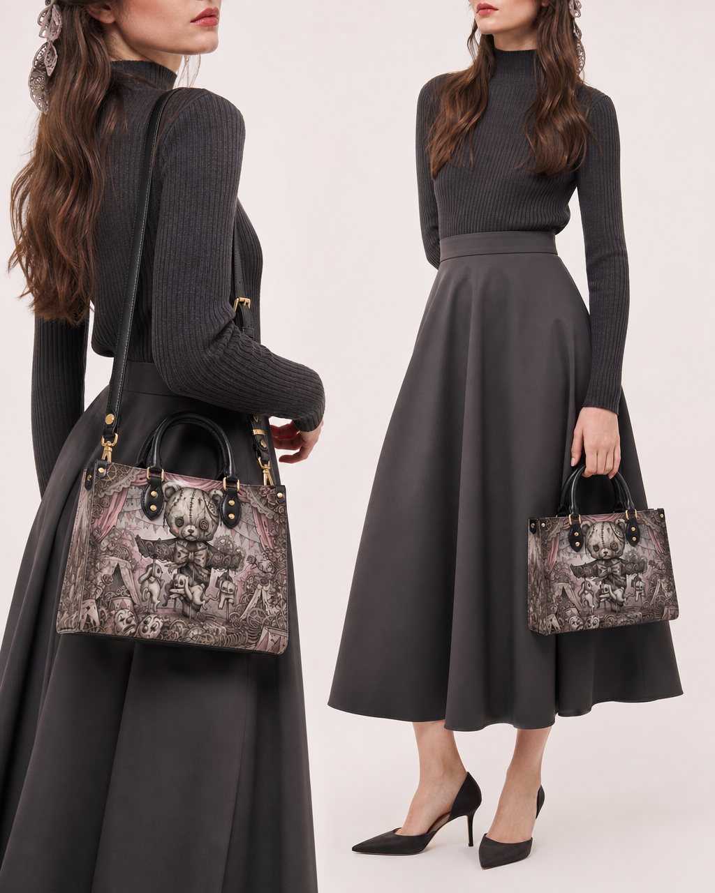 Nightmare Carousel Leather Handbag