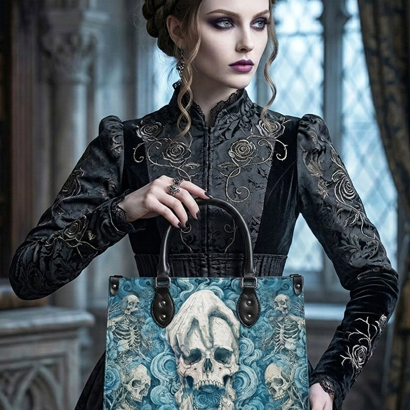 Bones Hold Leather Handbag
