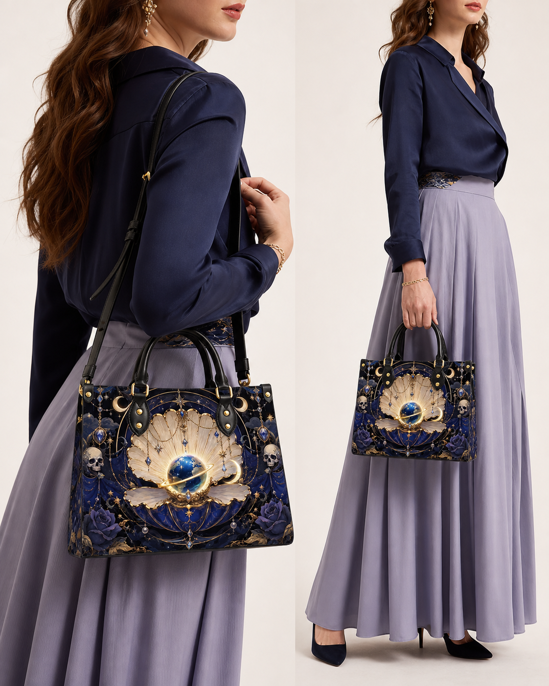 Pearl Cosmos Leather Handbag