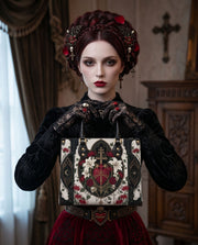 Sacred Heart Lily Leather Handbag