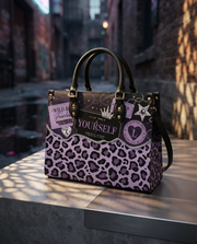 Lilac Spots Leather Handbag