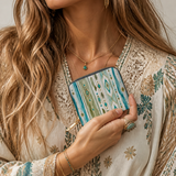 Turquoise Weave Mini Wallet