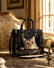 Gilded Peep Leather Handbag