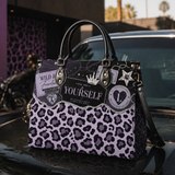Lilac Spots Leather Handbag