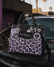 Lilac Spots Leather Handbag