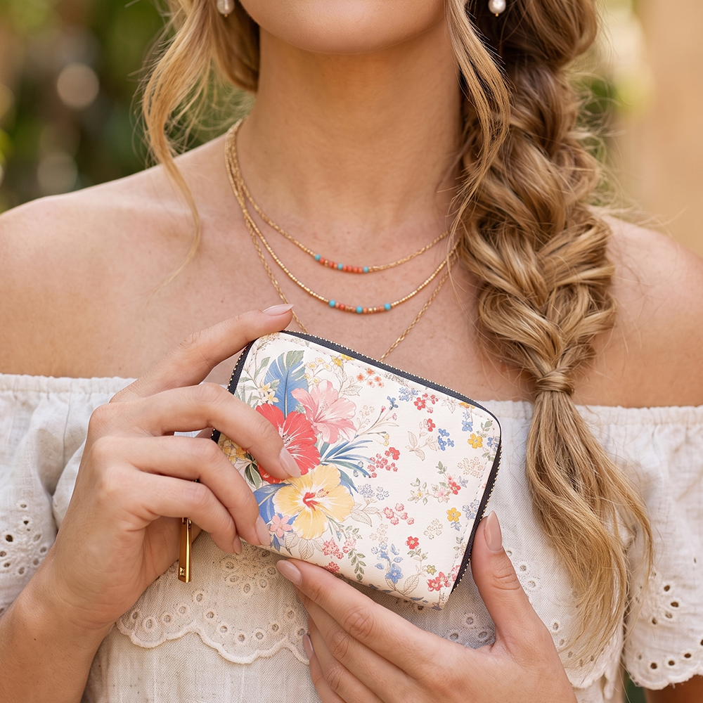 Hibiscus Breeze Mini Wallet