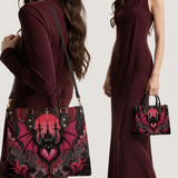Bat Castle Leather Handbag
