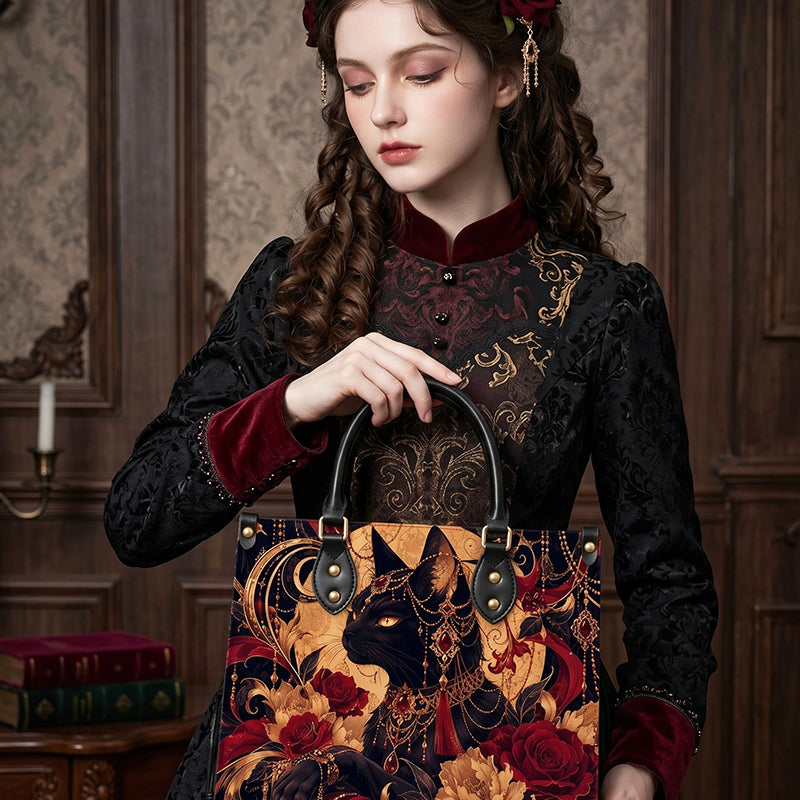 Bastet Bloom Leather Handbag
