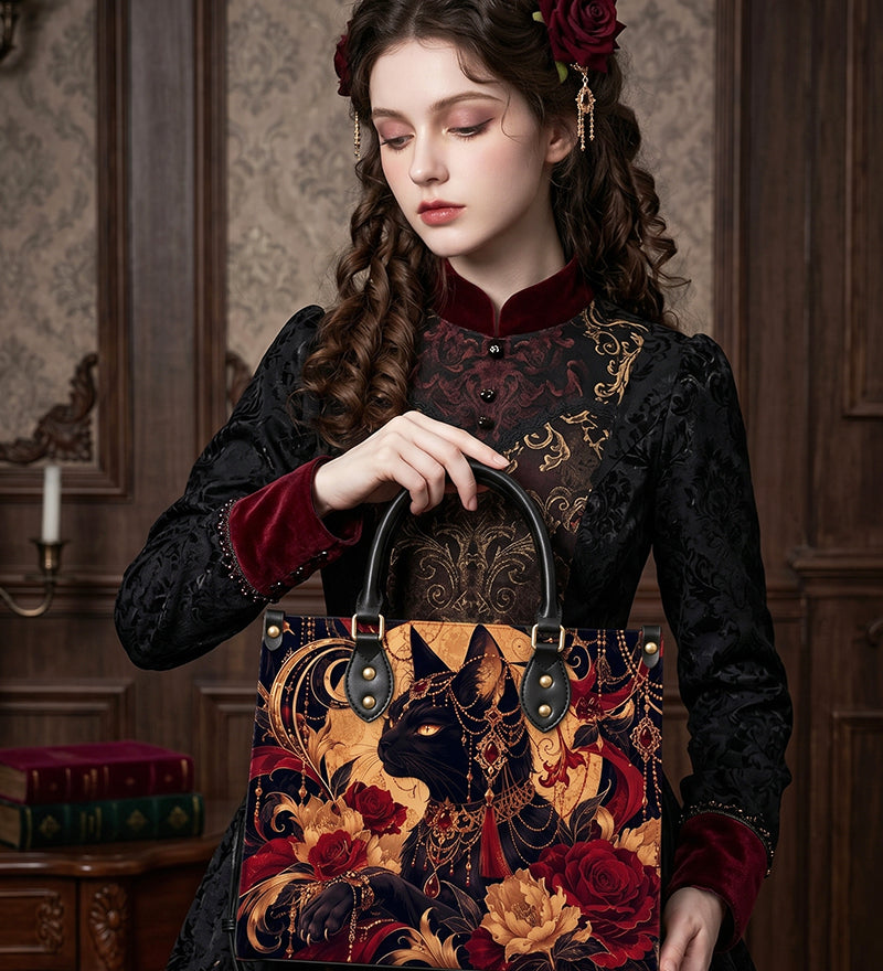 Bastet Bloom Leather Handbag