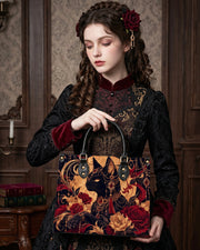 Bastet Bloom Leather Handbag