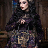 Bone Art Leather Handbag