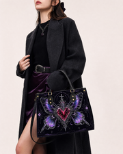 Sacred Heart Butterfly Leather Handbag