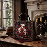 Ashen Bone Leather Handbag