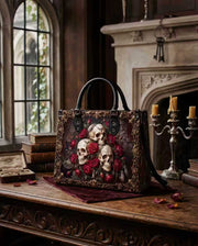 Ashen Bone Leather Handbag