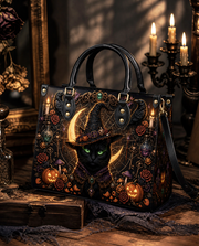 Ebon Feline Leather Handbag