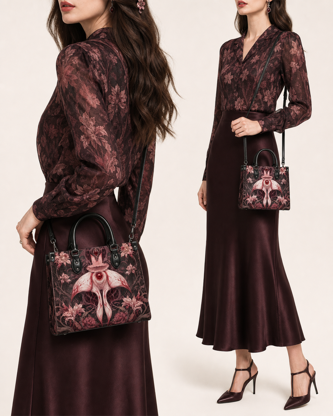 Eyesore Rose Leather Handbag