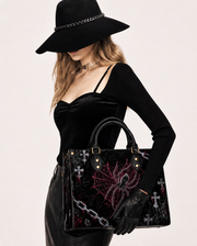 Web of Devotion Leather Handbag