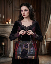 Candlelight Cat Leather Handbag