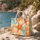 Coral Star Leather Handbag