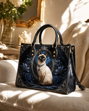 Regal Brocade Leather Handbag