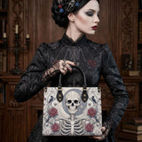 Bone Scroll Leather Handbag