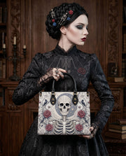 Bone Scroll Leather Handbag