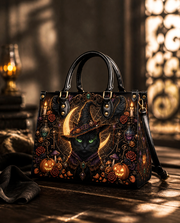 Ebon Feline Leather Handbag