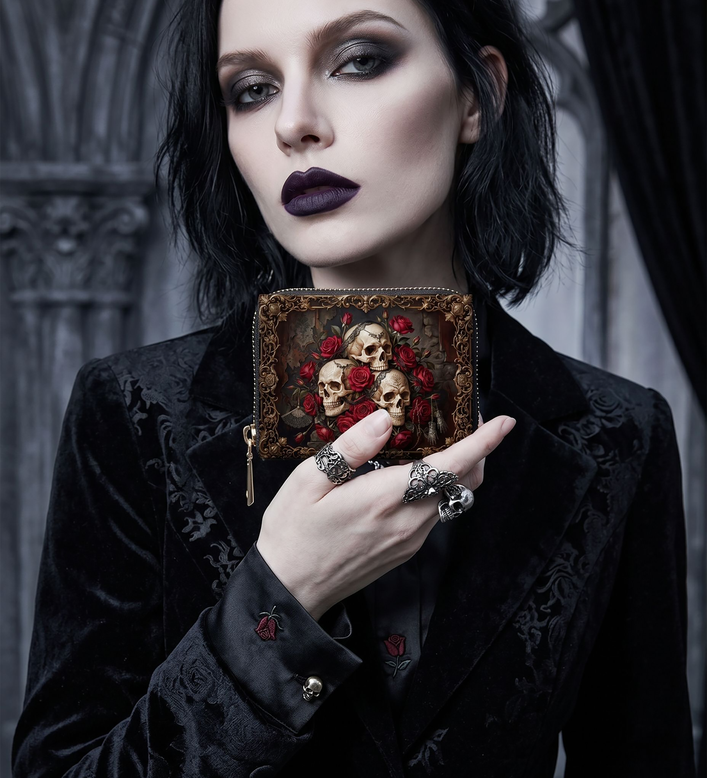 Ashen Bone Mini Wallet