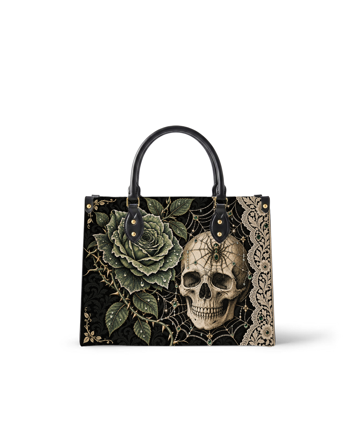 Rose Reticulum Leather Handbag