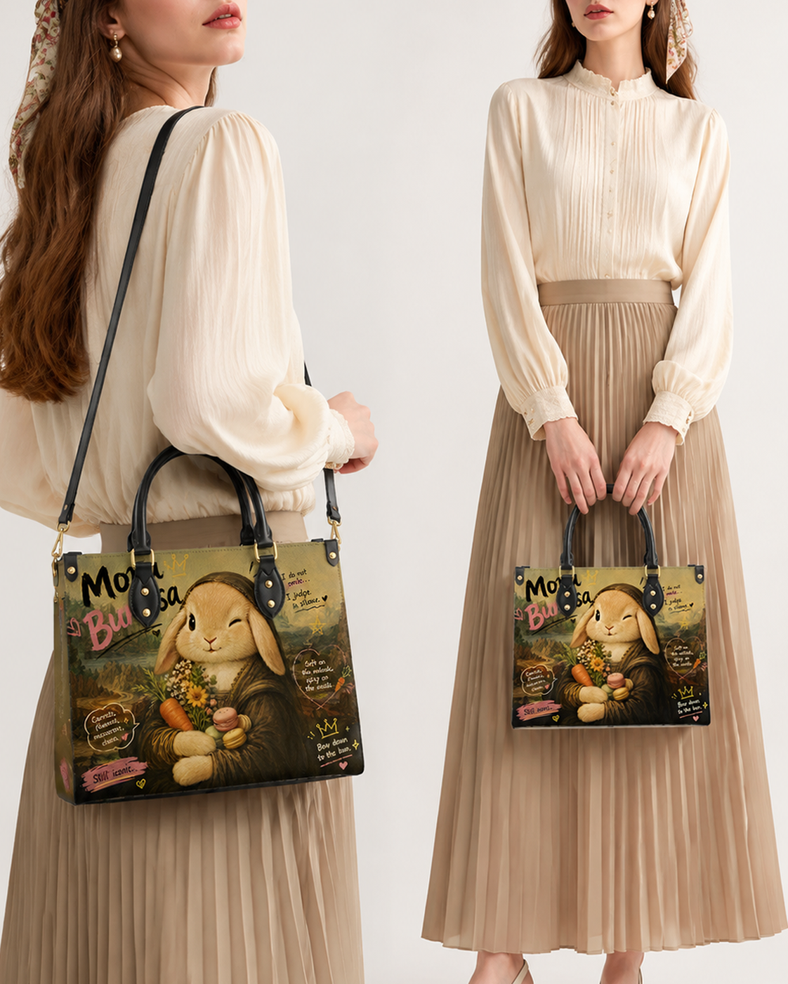 Mona Bun Leather Handbag