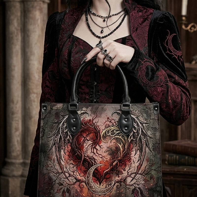 Ember Wings Leather Handbag