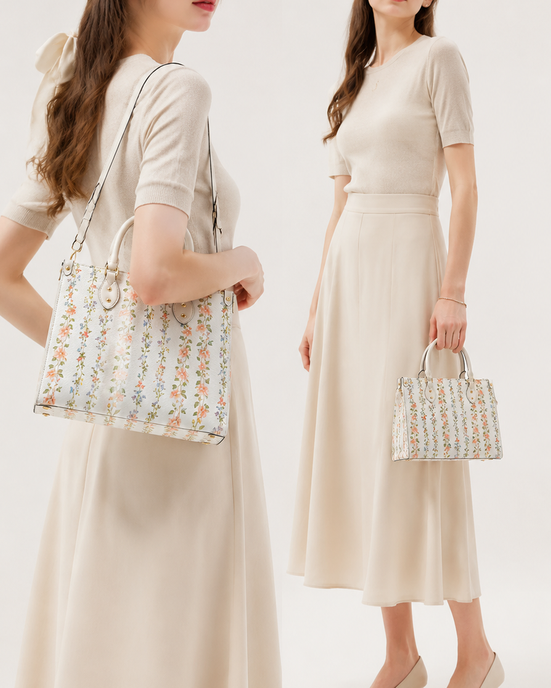Blush Vine Leather Handbag