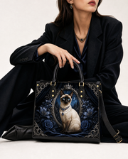 Regal Brocade Leather Handbag