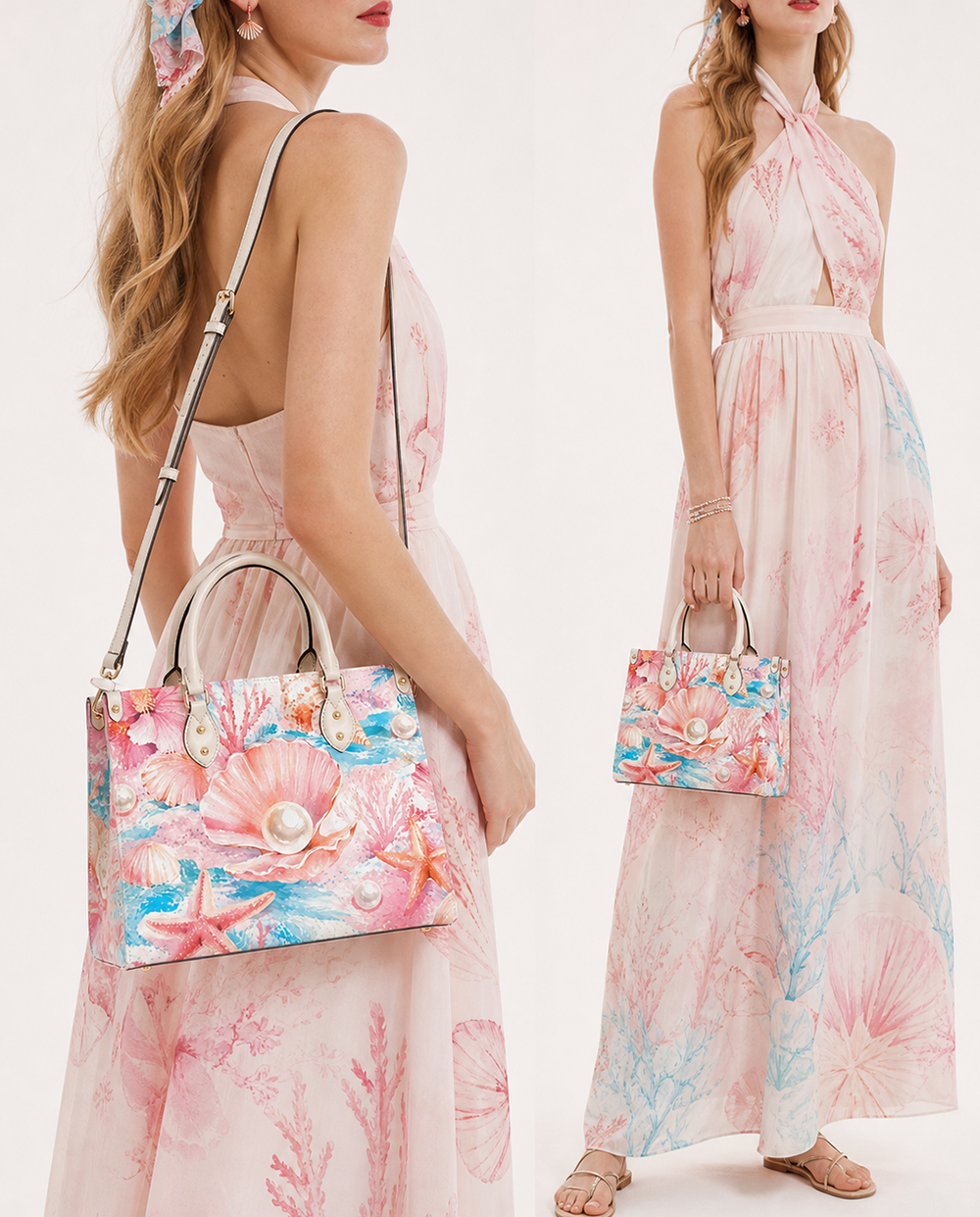 Blush Pearl Leather Handbag