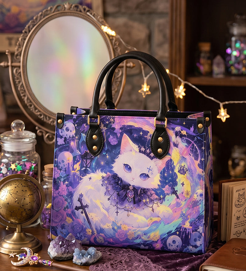 VioletPaw Leather Handbag