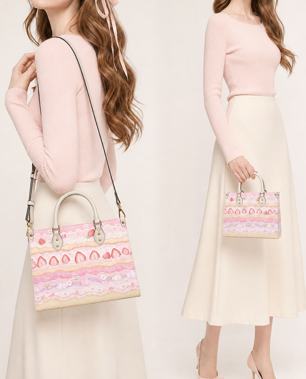Blush Tier Leather Handbag