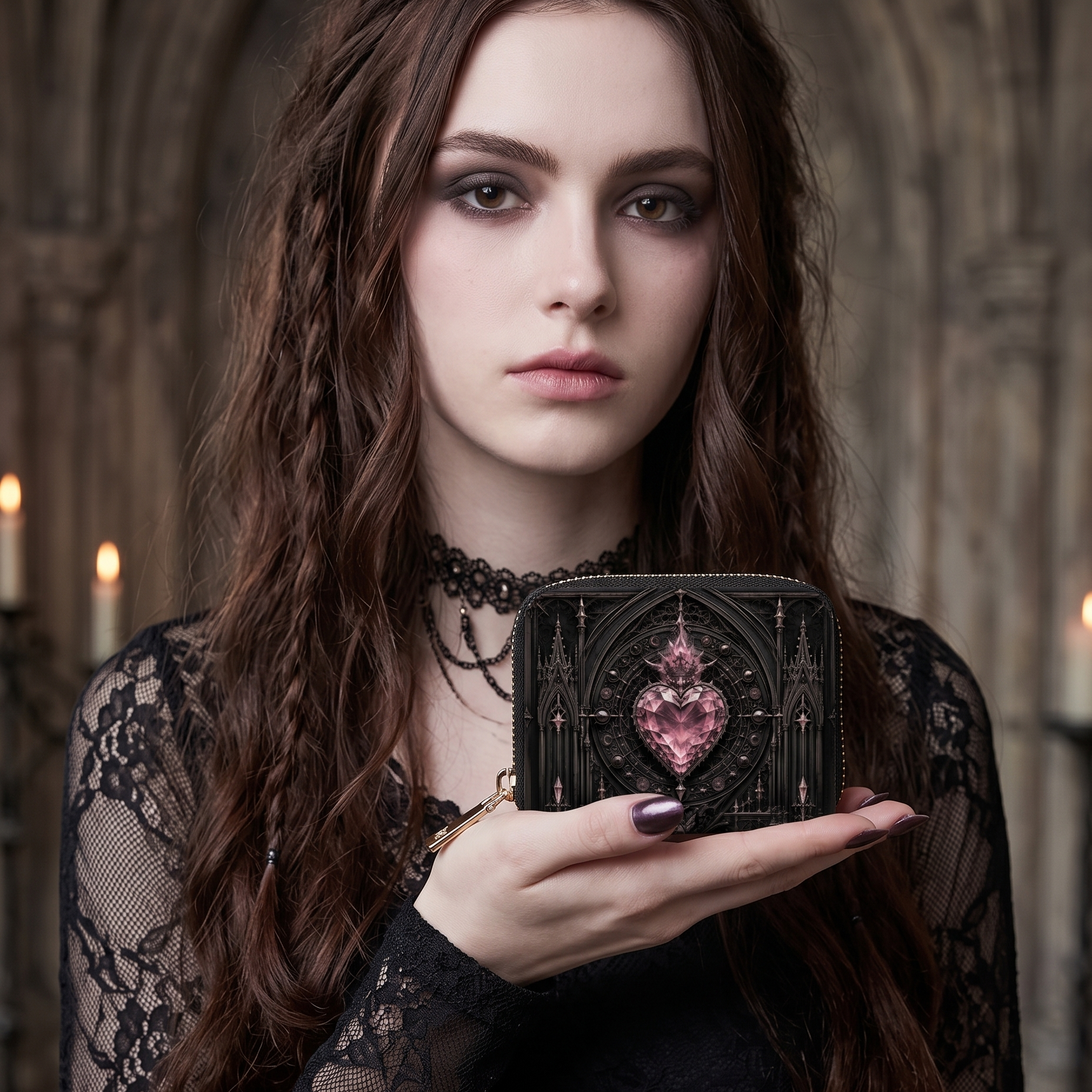 Crystal Heart Mini Wallet