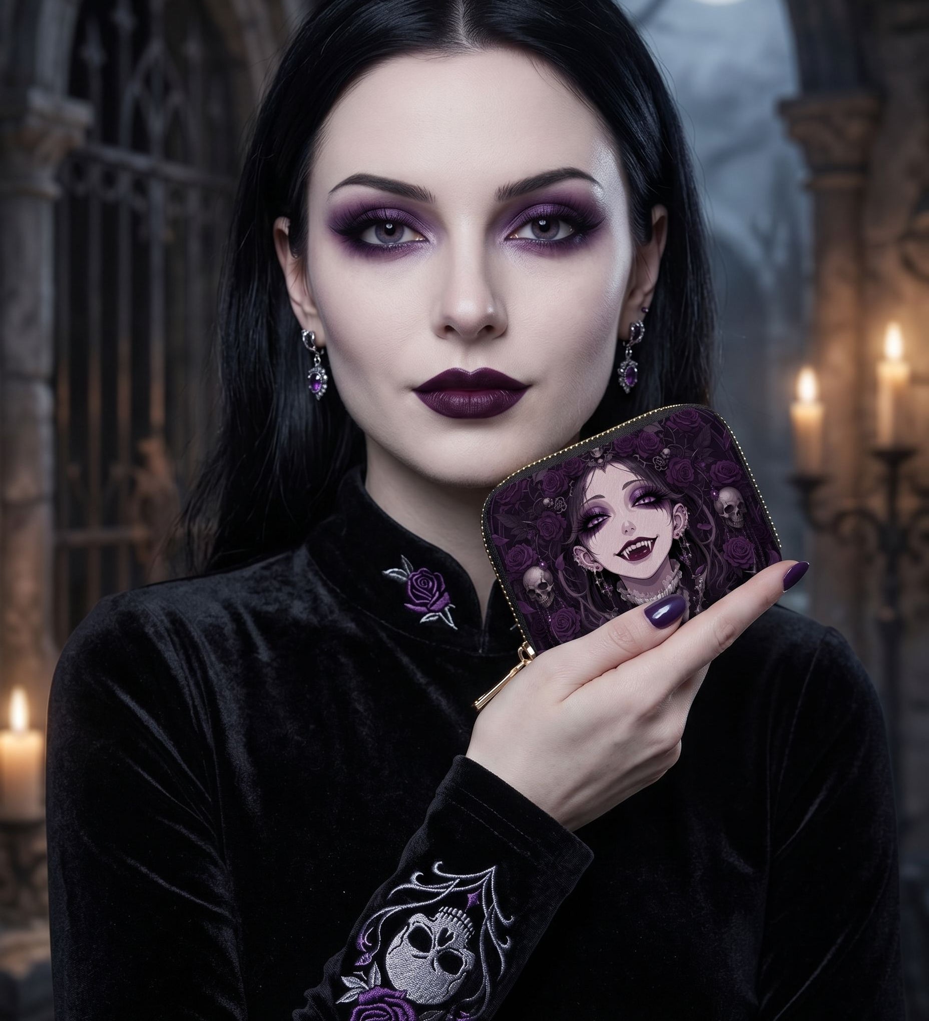 Night Violet Maiden Mini Wallet