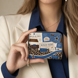 Leopard Denim Mini Wallet